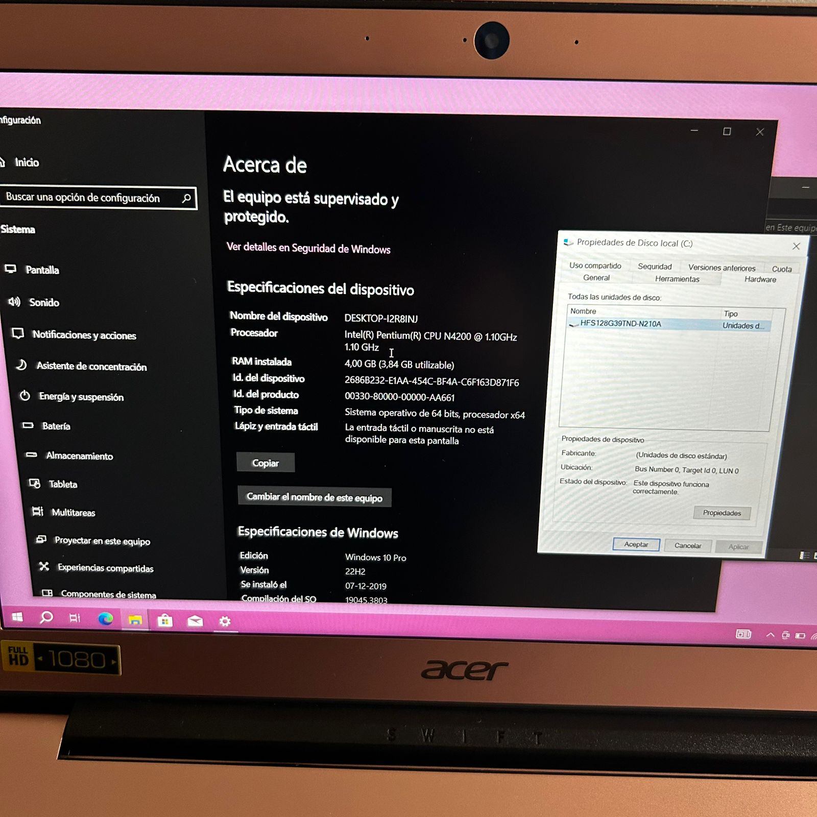 💻 notebook acer swift 1 rose gold | ssd | full hd ips | semi nuevo 💻 notebook acer swift 1 rose gold | ssd | full hd ips | semi nuevo